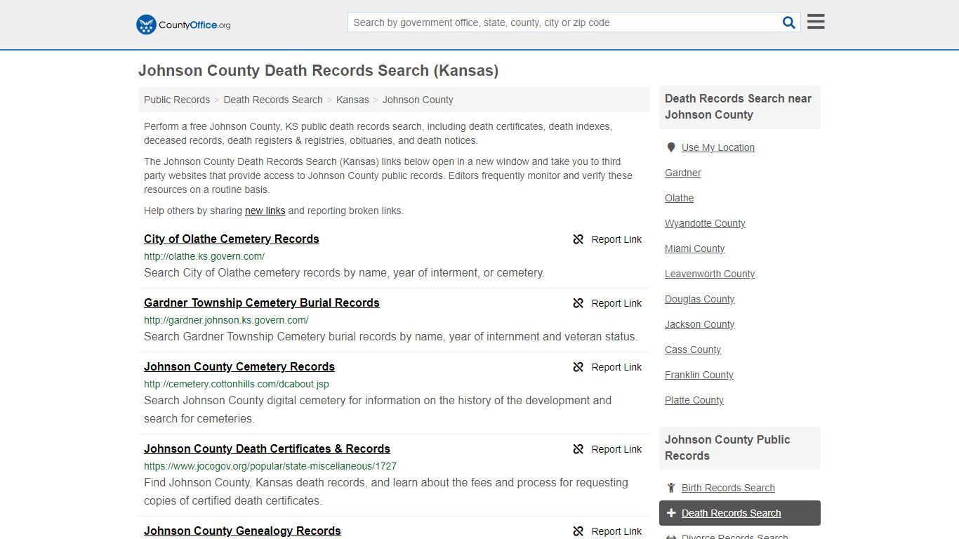 Death Records Search - Johnson County, KS (Death ...